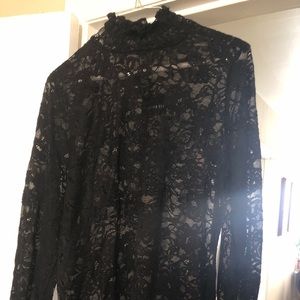 High neck lace blouse